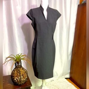 Calvin Klein Grey Wrap Fitted Dress